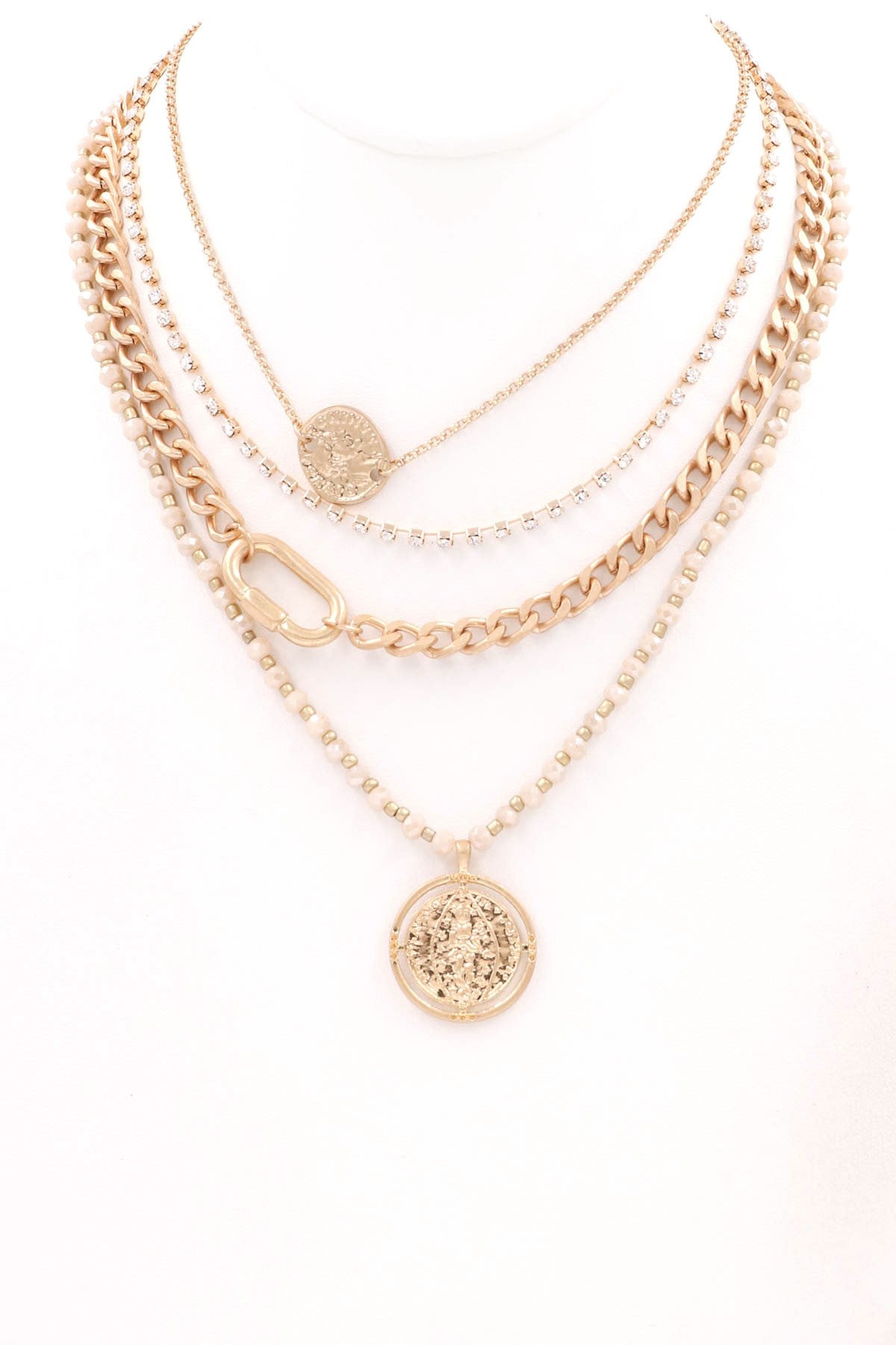 Layered Charm Coin Necklace