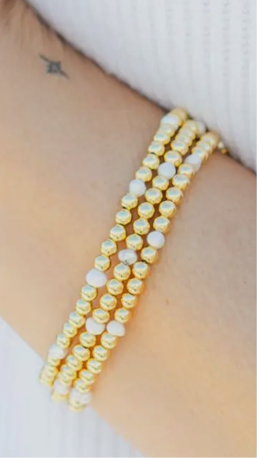 Bead & Pearl Stretch Bracelet