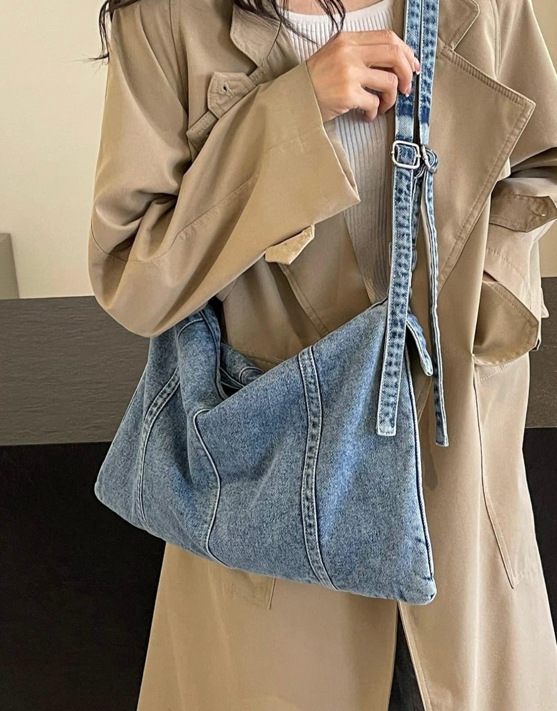 Denim Shoulder Purse