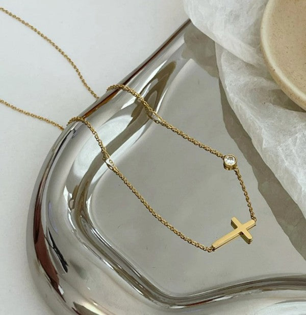 Vintage Gold Cross Necklace