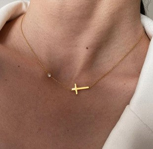 Vintage Gold Cross Necklace