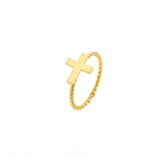 Gold Cross Fashion Ring